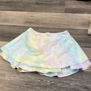 light colored skirt with shorts, flowy